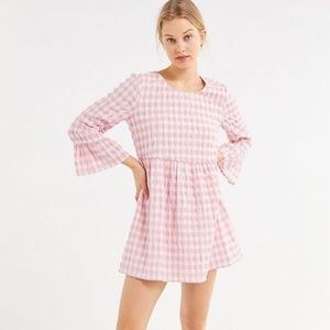 URBAN OUTFITTERS Pink Gingham Garden Girl Cottagecore Babydoll Dress Feminine, S